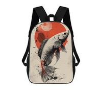 sinyumoney Japan Koi Fish Poster Backpack 3D Printed Kids School Backpack High Capacity Travel Backpacks Book Bags Kids Backpack 17inch