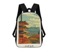 sinyumoney Japan Landscape with Pagoda And Mountain Children's School Backpack 3D Printed for Kids Travel Rucksacks Book Bags Kids School Bag 17inch