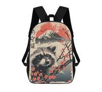 sinyumoney Japan Nature Cute Raccoon Backpack School Bag Secondary Causal Travel High School Bags - Perfect for Travel, Work And Daily Use 17inch