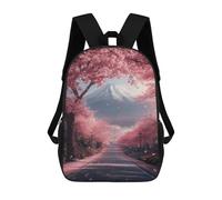 sinyumoney Japan Road And Sakura Tree School Bags Business Laptop Rucksack Bag Unisex Casual Daypack for Teenage Girls Boys Women Men 17inch