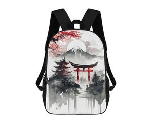 sinyumoney Japan Scenery Ink Wash 2 School Backpack Travel College Rucksack Backpacks for Campus Outdoor Travel Sports 17inch