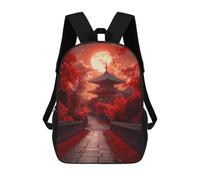 sinyumoney Japan Temple in Red Bloody School Backpack Schoolbags For Girls Boys Backpack With Pocket Fashion School Bag Kids Backpack 17inch