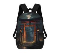 sinyumoney Japan Torii Gate Backpack 3D Printed Children's School Backpack for Kids High Capacity Travel Rucksacks Book Bags Kids School Bag Back Pack 17inch