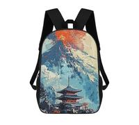 sinyumoney Japan Vintage Eruption School Backpack for Girls Backpack Water Repellent Casual Daypack Lightweight Rucksack Boy Girl School Backpack 17inch