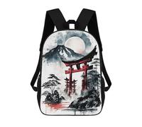 sinyumoney Japanese Abstarct Ink School Bags High Secondary School Bags Casual Backpack for Camping Outdoor Adventures And Daily Travel 17inch