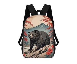 sinyumoney Japanese Bear Mountain Backpack 3D Print Kids Bag Elementary Students Daypack Lightweight School Bag for Children Girls Boys Nursery Lunch Pack 17inch