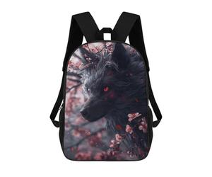 sinyumoney Japanese Black Kitsune Fox Backpack School Travel College Rucksack Backpacks for Men, Women & Teenage Boys 17inch