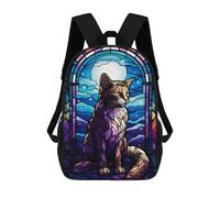 sinyumoney Japanese Bobtail Cat Abstr School Bag Bookbag 3D Printed Children's Backpacks for Kids Boy Girl Book Bags Kids School Bag Travel Rucksacks 17inch