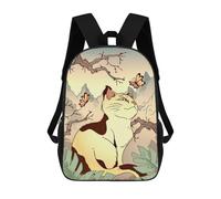 sinyumoney Japanese Bonsai Style Cat Backpack School Computer Rucksack for School/Work/Travel for Boys/Girls/Teenagers 17inch