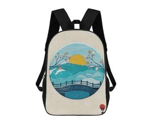 sinyumoney Japanese Bridge Hashi Backpack School Bag Travel College Rucksack Backpacks for Camping Outdoor Adventures And Daily Travel 17inch