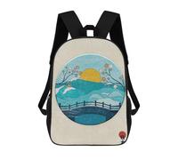 sinyumoney Japanese Bridge Hashi School Bag Backpack Teen Schoolbag 3D Printing Adjustable Schoolbag Fashion Pocket Bag for Kids Boys Girls Students And Teenagers Fans 17inch