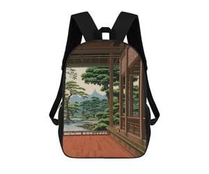 sinyumoney Japanese Calm Place Backpack School Bag Water Resistant School Bag Business Backpack - Perfect for Travel, Work And Daily Use 17inch