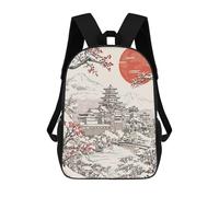 sinyumoney Japanese Castle Winter Landscape Rucksack High Secondary School Bags Casual Backpack for Girls Boys Teenage 17inch