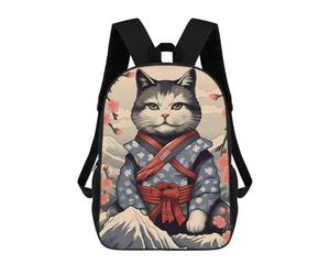 sinyumoney Japanese Cat 8 Backpack School Bag Rucksack Casual Daypacks School Work Travel Bag for Girl, Teen Girls 17inch