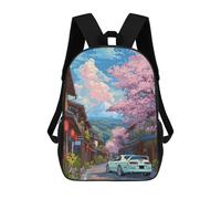 sinyumoney Japanese Cherry Blossom Supra MK4 School Backpack Large Lightweight Casual Backpack for Boys/Girls/Teenagers 17inch
