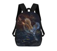 sinyumoney Japanese Cranes Art Bird Backpack School Work Laptop Backpack Rucksack Bag for Men, Women & Teenage Boys 17inch