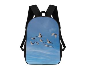 sinyumoney Japanese Cranes Bird Fly Backpack School Bag School Secondary High School College Backpack Travel for Boys/Girls/Teenagers 17inch