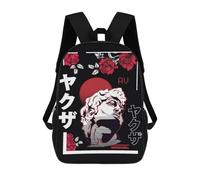 sinyumoney Japanese David Urban Art Backpack School Bag Rucksack for Girls Boys Backpacks Large Capacity Kids Back Pack Lightweight School Bags for Children Students 17inch