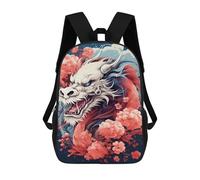 sinyumoney Japanese Dragon Art Print Backpack School Bag Lightweight Casual Daypack School Backpacks for Teenage Girls Boys Women Men 17inch