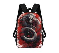 sinyumoney Japanese Dragon Ink Art School Bags School Secondary High School College Backpack Travel for Campus Outdoor Travel Sports 17inch