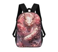 sinyumoney Japanese Dragon Power School Backpack for Girls 17inch Casual Daypack Lightweight Rucksack Boy Girl Backpack for Middle School Students