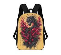 sinyumoney Japanese Dragon Sword Art Print Rucksack School Secondary High School College Backpack Travel for Campus Outdoor Travel Sports 17inch
