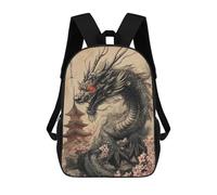 sinyumoney Japanese Dragon Tattoo School Bag 3D Printed Backpacks Fashion Kids School Backpack Boys Rucksacks for Boys Middle School Students 17inch
