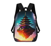 sinyumoney Japanese Fantasy Build Children's School Backpack 3D Printed for Kids Travel Rucksacks Book Bags Kids School Bag 17inch