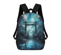 sinyumoney Japanese Fantasy Gate Children's Backpacks School 3D Printed Bag Bookbag for Kids Travel Rucksacks Boy Girl Book Bags Kids School Bag 17inch