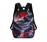 sinyumoney Japanese Fantasy Landscape Children's Backpack, 3D Printed School Backpack, Backpack for Boys Girls, Adjustable School Bag for Primary School 17inch