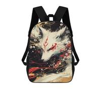 sinyumoney Japanese Fox Spirit Art Print School Bags School Secondary High School College Backpack Travel for Men, Women & Teenage Boys 17inch