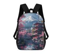 sinyumoney Japanese Fuji View Kids Backpacks Children Bag,Anime Bag,Large Capacity Kids Backpack, 3D Printed Children's,Student Schoolbag,Kids Boys Girls School Bag 17inch