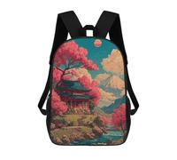 sinyumoney Japanese Garden with Cherry Blossoms-1 School Backpack Fashion Stationery Backpack Waterproof Casual Daypacks for Men/Women 17inch