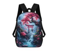 sinyumoney Japanese Garden with Torii Gate School Backpack Water Resistant Travel Backpack Computer Bag for School/Work/Travel 17inch