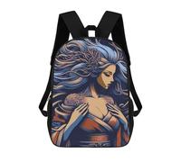 sinyumoney Japanese Geisha Illustration School Backpack Large Water Resistant Laptop Backpack for Girls Boys Teenage 17inch
