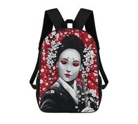 sinyumoney Japanese Geisha Ink Wash Ronaldo Backpack, Children's Backpack, Student School Bag, Book Bag, 3D Printed School Bag For Boys And Girls, 17inch