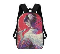 sinyumoney Japanese Geisha with Sword Backpack School Bag Work Laptop Backpack Rucksack Bag for Boys/Girls/Teenagers 17inch