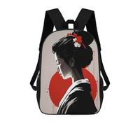 sinyumoney Japanese Girl Geisha Backpack 3D Printed Kids School Backpack High Capacity Travel Backpacks Book Bags Kids Backpack 17inch