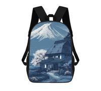 sinyumoney Japanese House with Mount Fuji School Bag Bookbag 3D Printed Children's Backpacks for Kids Boy Girl Book Bags Kids School Bag Travel Rucksacks 17inch