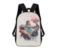 sinyumoney Japanese Iconic 2 Backpacks Kids School Backpack Fashion School Bag 3D Printed School Bag for Boys Elementary And Middle School Students 17inch