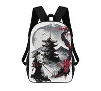 sinyumoney Japanese Ink Wash 01 Backpack School Bag Large Water Resistant Laptop Backpack for School/Work/Travel 17inch