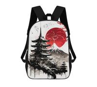 sinyumoney Japanese Ink Wash 1 Children's Backpacks School Backpack 3D Printed for Kids Travel Rucksacks Book Bags Kids 17inch School Bag