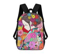 sinyumoney Japanese Kimono Girl Zen School Backpack Water Resistant Computer Rucksack- Perfect for Travel, Work And Daily Use 17inch