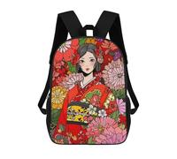 sinyumoney Japanese Kimono Kawaii Art School Bags High Secondary School Bags Casual Backpack for Camping Outdoor Adventures And Daily Travel 17inch