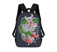 sinyumoney Japanese Koi Fish Children's Backpacks School 3D Printed Bag Bookbag for Kids Travel Rucksacks Boy Girl Book Bags Kids School Bag 17inch