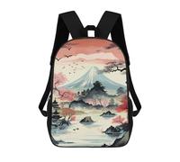 sinyumoney Japanese Landscape Backpacks Kids Student Schoolbag,3D Printed Backpacks,Elementary And Middle School Students Backpacks for Boys Girls 17inch