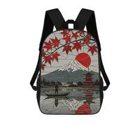 sinyumoney Japanese Landscape Stained Glass Art Rucksack Fashion Stationery Backpack Waterproof Casual Daypacks for Teenage Girls Boys Women Men 17inch