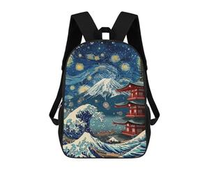 sinyumoney Japanese Landscape Style School Backpack Computer Rucksack for School/Work/Travel for Girl, Teen Girls 17inch