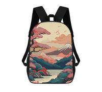 sinyumoney Japanese Landscape with Mount Fuji Rucksack Fashion Stationery Backpack Waterproof Casual Daypacks for Men/Women 17inch