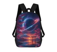 sinyumoney Japanese Landscape with Planet And Torii Gate Backpack School Bag Lightweight Casual Daypack School Backpacks for Teenage Girls Boys Women Men 17inch